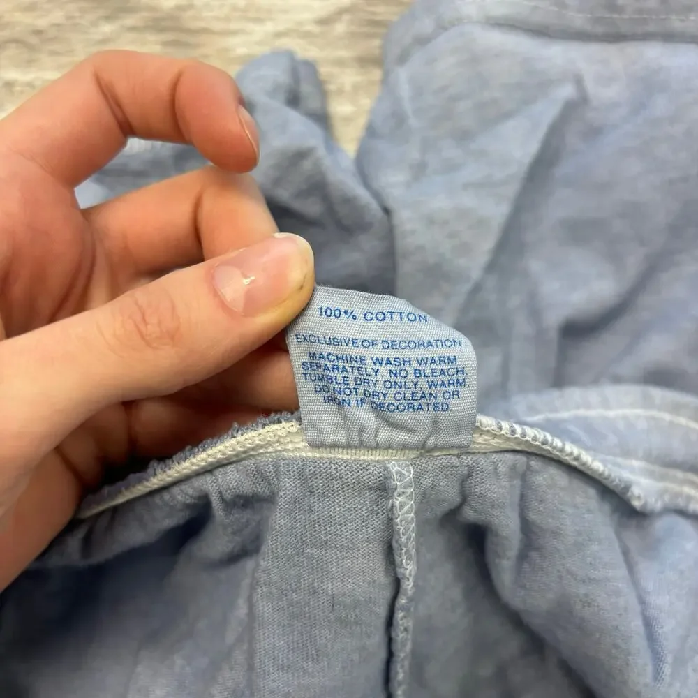 Vintage Disney Shorts Mickey Mouse Baby Blue Men L Drawstring USA Made Sweat